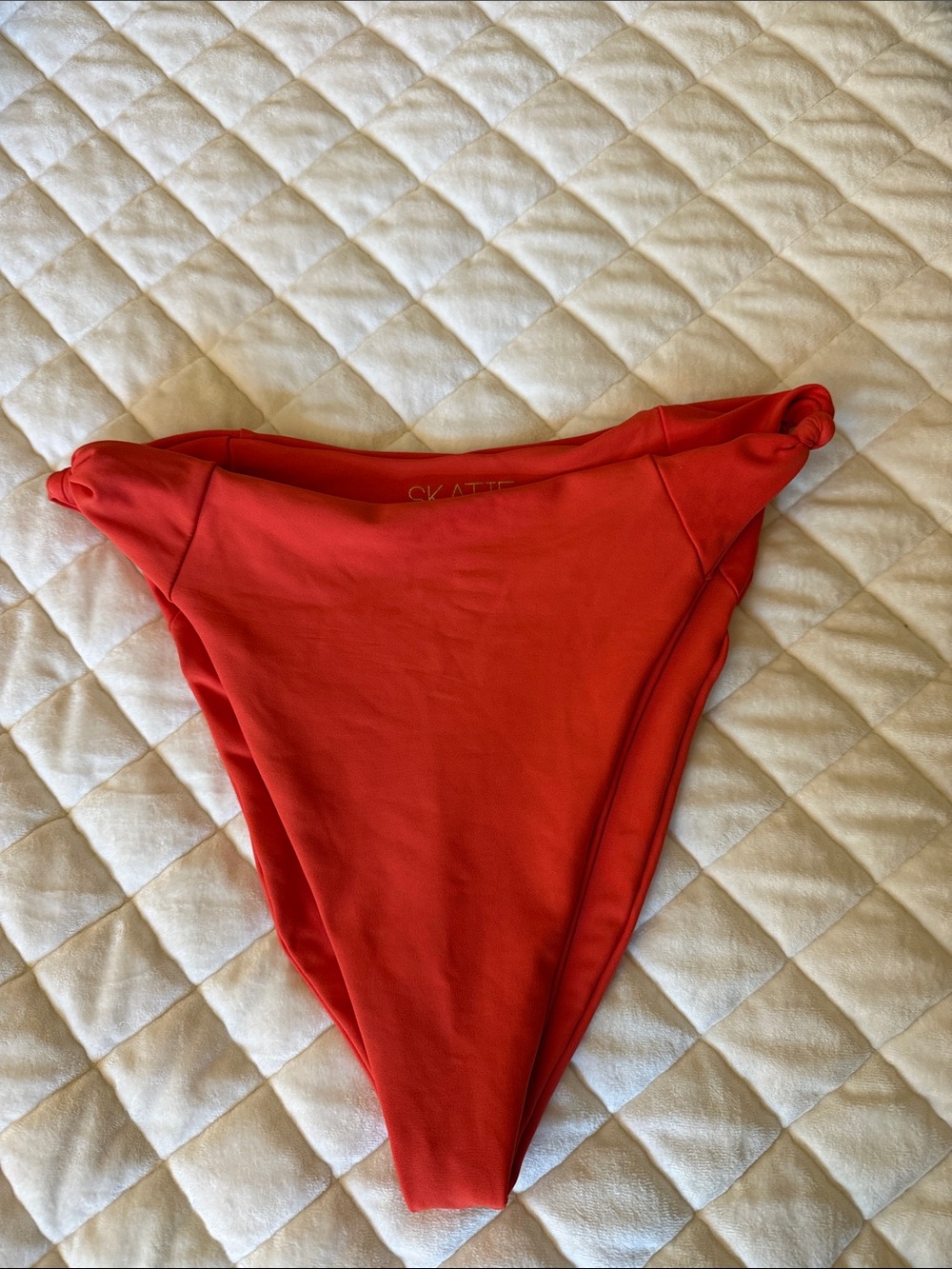 Skatie High-Waist Bikini Bottom in Vibrant Red